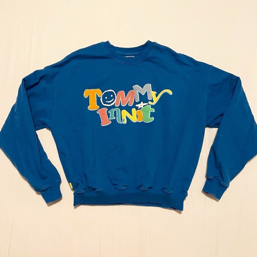 Tommy Innit Sweatshirt Mens M Blue Crewneck Sweater Youtuber Pogchamp Merch